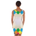 Plaid Wave Chevron Rainbow Color Wrap Front Bodycon Dress View2