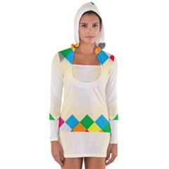 Plaid Wave Chevron Rainbow Color Women s Long Sleeve Hooded T-shirt by Mariart