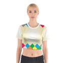 Plaid Wave Chevron Rainbow Color Cotton Crop Top View1