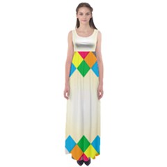 Plaid Wave Chevron Rainbow Color Empire Waist Maxi Dress by Mariart