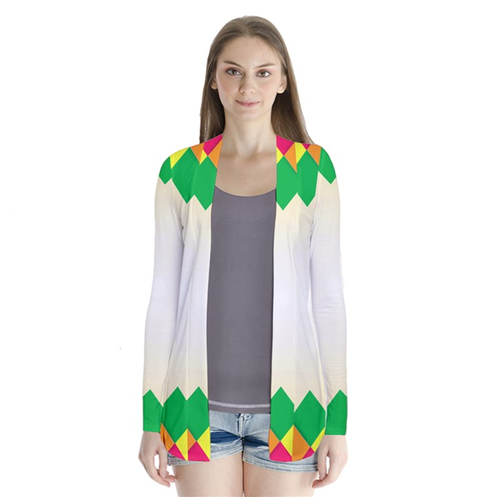 Plaid Wave Chevron Rainbow Color Cardigans