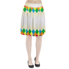 Plaid Wave Chevron Rainbow Color Pleated Skirt by Mariart