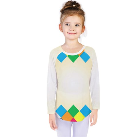 Plaid Wave Chevron Rainbow Color Kids  Long Sleeve Tee by Mariart