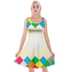 Plaid Wave Chevron Rainbow Color Reversible Velvet Sleeveless Dress by Mariart