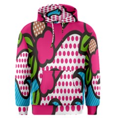 Rose Floral Circle Line Polka Dot Leaf Pink Blue Green Men s Pullover Hoodie by Mariart