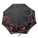 Star Red Flower Floral Black Leaf Polka Circle Folding Umbrellas View1