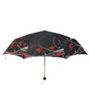 Star Red Flower Floral Black Leaf Polka Circle Folding Umbrellas View3