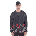 Star Red Flower Floral Black Leaf Polka Circle Hooded Wind Breaker (Men) View1