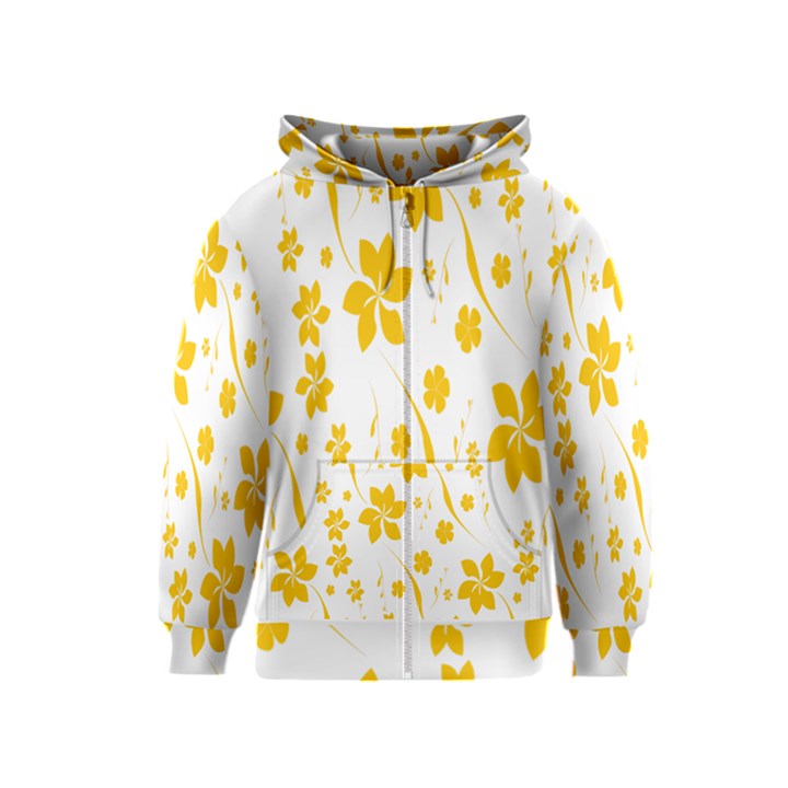 Shamrock Yellow Star Flower Floral Star Kids  Zipper Hoodie