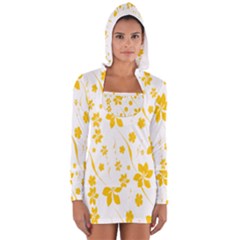 Shamrock Yellow Star Flower Floral Star Women s Long Sleeve Hooded T-shirt by Mariart