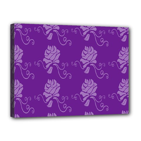 Purple Flower Rose Sunflower Canvas 16  X 12  by Mariart