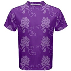 Purple Flower Rose Sunflower Men s Cotton Tee by Mariart