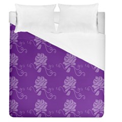 Purple Flower Rose Sunflower Duvet Cover (queen Size) by Mariart