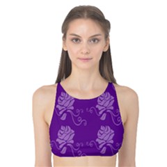 Purple Flower Rose Sunflower Tank Bikini Top by Mariart