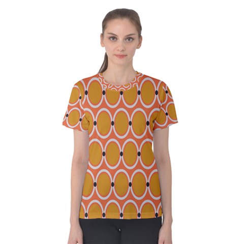 Orange Circle Polka Women s Cotton Tee by Mariart