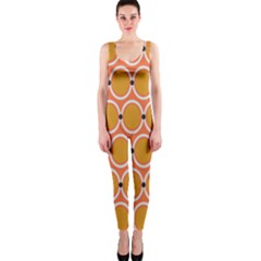 Orange Circle Polka Onepiece Catsuit by Mariart