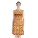 Orange Circle Polka Sleeveless Chiffon Waist Tie Dress View1