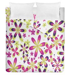 Star Flower Purple Pink Duvet Cover Double Side (queen Size) by Mariart