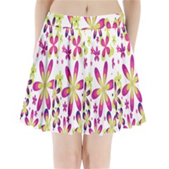 Star Flower Purple Pink Pleated Mini Skirt by Mariart