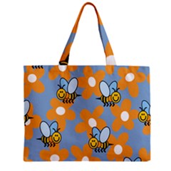 Wasp Bee Honey Flower Floral Star Orange Yellow Gray Zipper Mini Tote Bag by Mariart