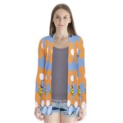 Wasp Bee Honey Flower Floral Star Orange Yellow Gray Cardigans by Mariart