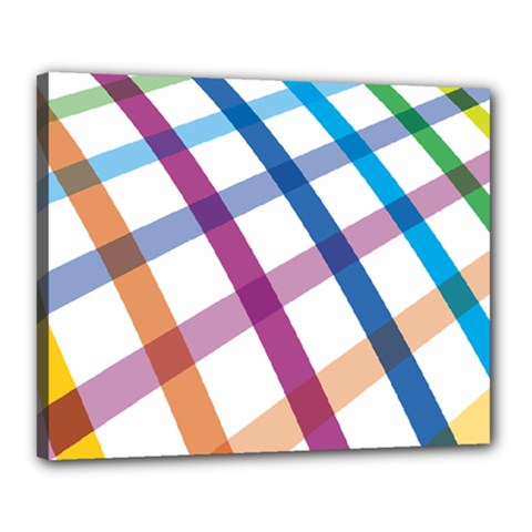 Webbing Line Color Rainbow Canvas 20  X 16  by Mariart