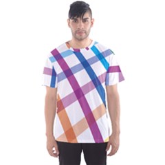 Webbing Line Color Rainbow Men s Sport Mesh Tee