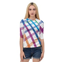 Webbing Line Color Rainbow Quarter Sleeve Tee