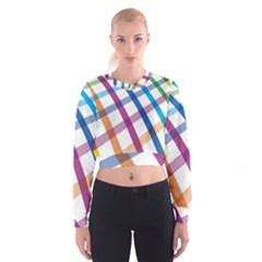 Webbing Line Color Rainbow Cropped Sweatshirt by Mariart