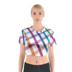 Webbing Line Color Rainbow Cotton Crop Top by Mariart