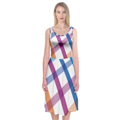 Webbing Line Color Rainbow Midi Sleeveless Dress by Mariart