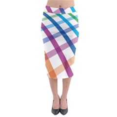 Webbing Line Color Rainbow Midi Pencil Skirt by Mariart