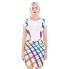 Webbing Line Color Rainbow Braces Suspender Skirt by Mariart