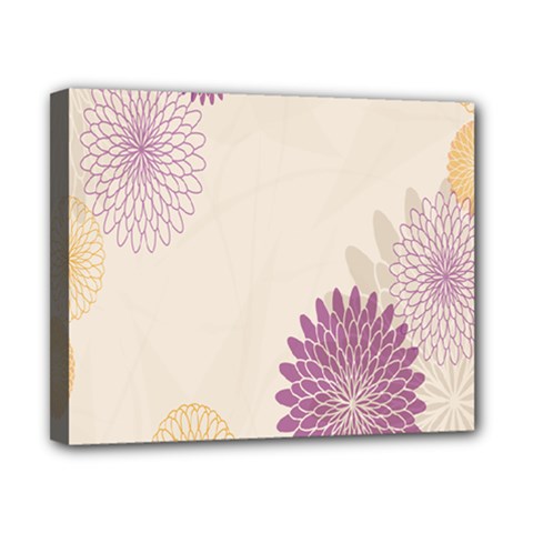 Star Sunflower Floral Grey Purple Orange Canvas 10  X 8  by Mariart