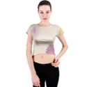 Star Sunflower Floral Grey Purple Orange Crew Neck Crop Top View1