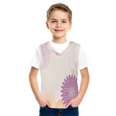 Star Sunflower Floral Grey Purple Orange Kids  Sportswear by Mariart