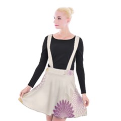 Star Sunflower Floral Grey Purple Orange Suspender Skater Skirt