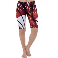 Webbing Red Cropped Leggings  by Mariart