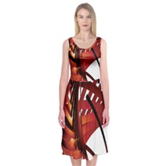 Webbing Red Midi Sleeveless Dress by Mariart