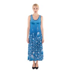 Water Bubble Blue Foam Sleeveless Maxi Dress by Mariart