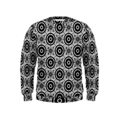 Geometric Black And White Kids  Sweatshirt by linceazul