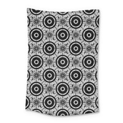 Geometric Black And White Small Tapestry by linceazul