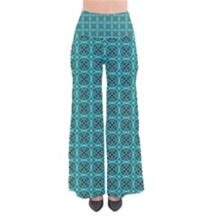 Turquoise Damask Pattern Pants by linceazul