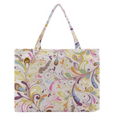 Colorful Seamless Floral Background Medium Zipper Tote Bag by TastefulDesigns