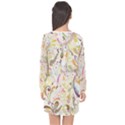 Colorful Seamless Floral Background Long Sleeve Chiffon Shift Dress  View2