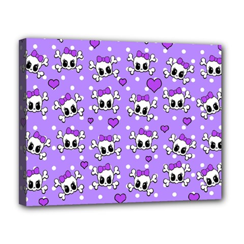 Cute Skulls  Canvas 14  X 11  by Valentinaart