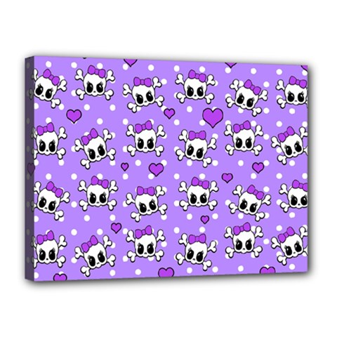 Cute Skulls  Canvas 16  X 12  by Valentinaart