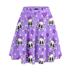 Cute Skulls  High Waist Skirt by Valentinaart