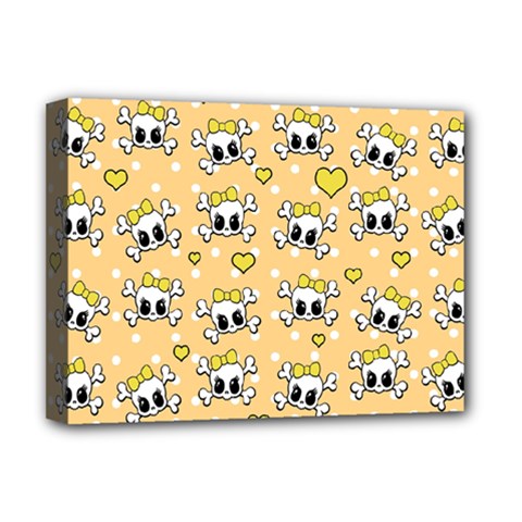 Cute Skull Deluxe Canvas 16  X 12   by Valentinaart