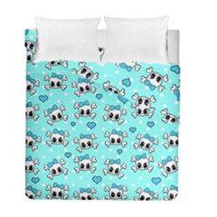 Cute Skull Duvet Cover Double Side (full/ Double Size) by Valentinaart